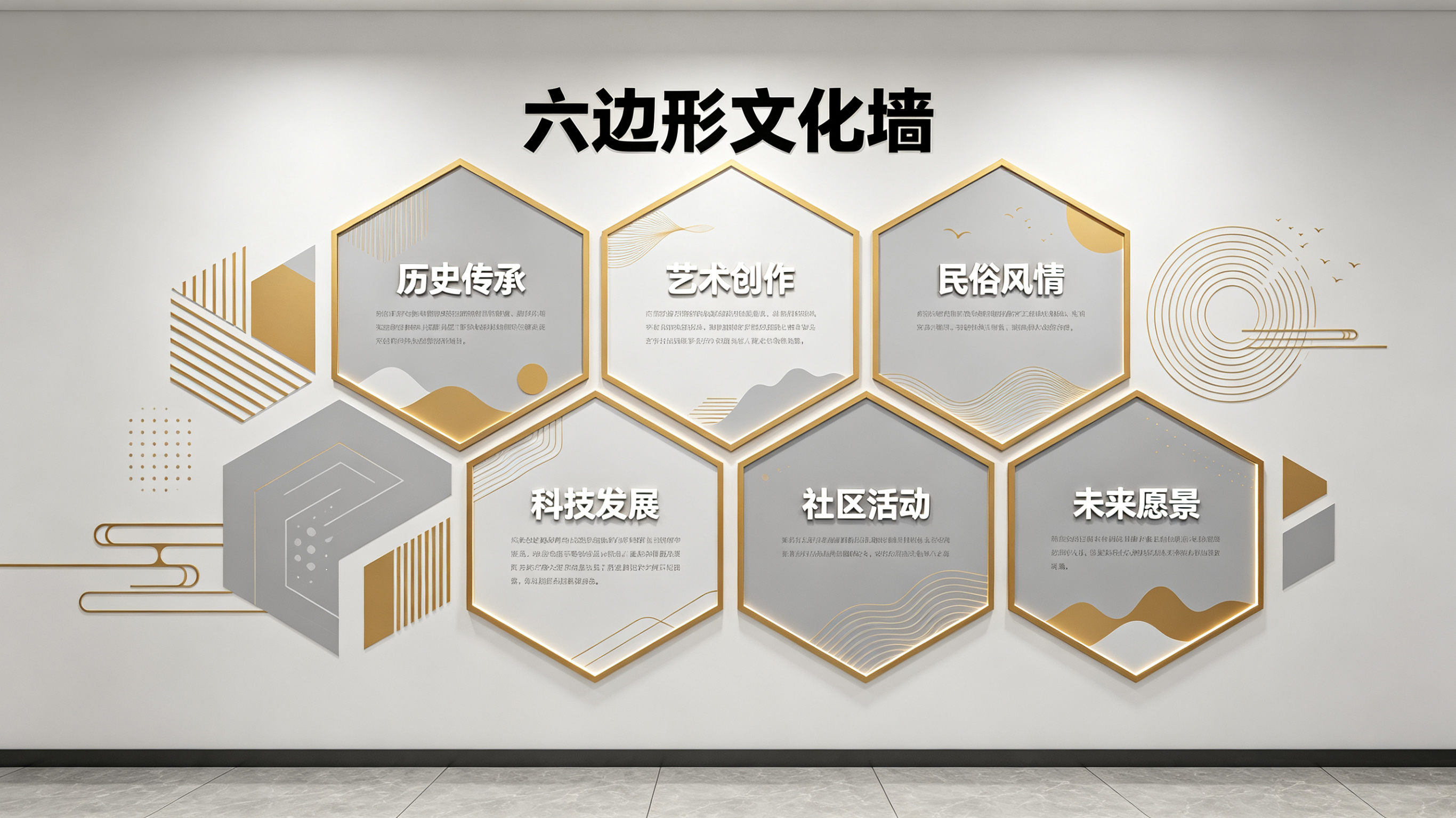 咸宁企业文化墙 | 六边形信息美学